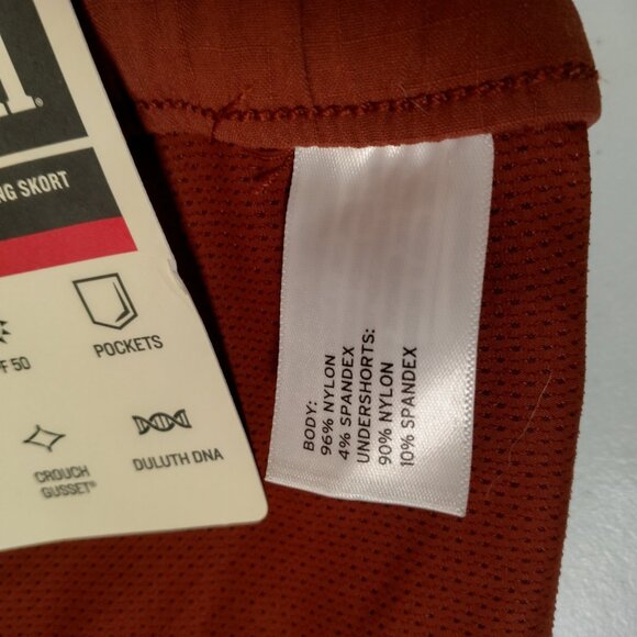 Duluth Trading Heirloom Gardening Skort w Belt Bag Large Rust Rip Stop Stretch - Picture 4 of 16